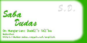 saba dudas business card